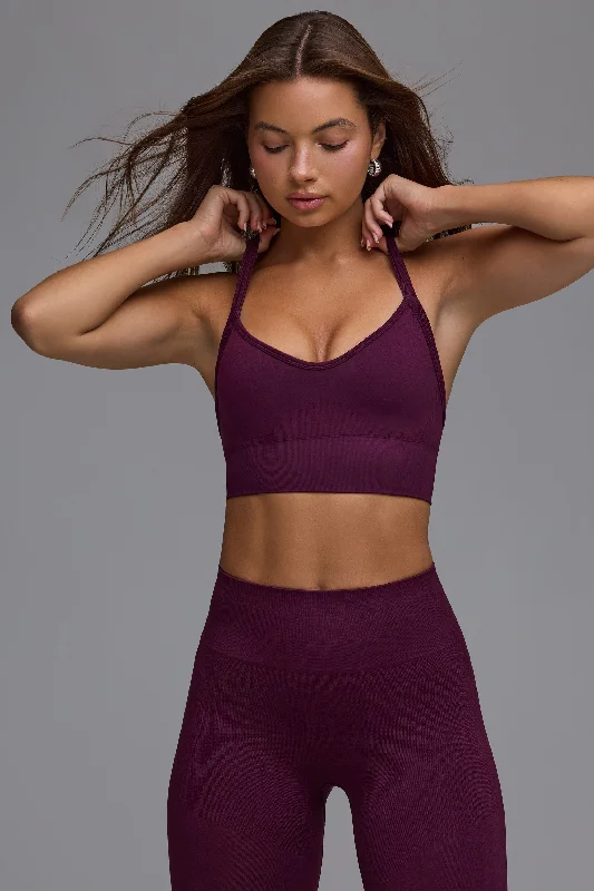 Define Luxe Multiway Sports Bra in Grape Elegant Silk Bra