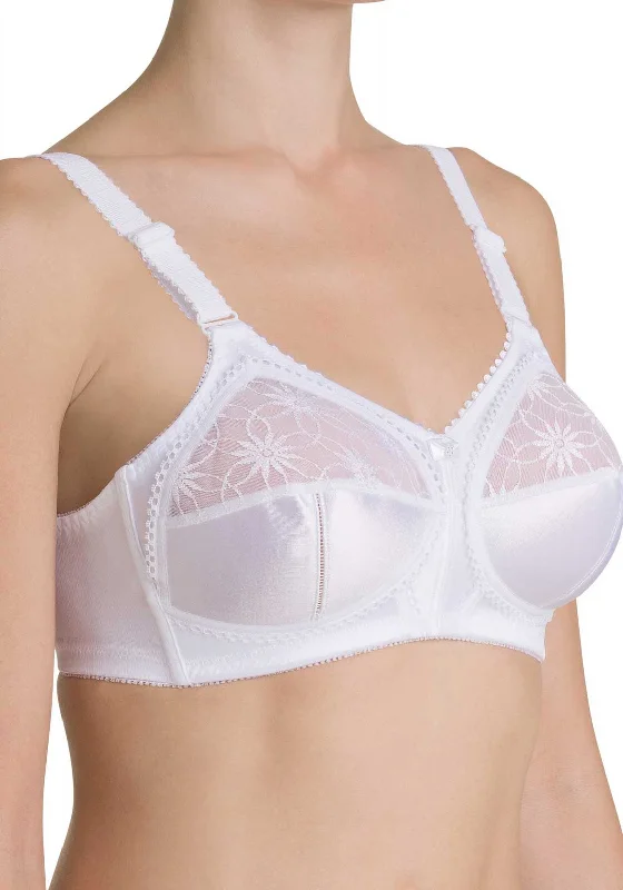 Triumph Doreen Luxury Non Wired Bra, White Breathable Wireless Bra