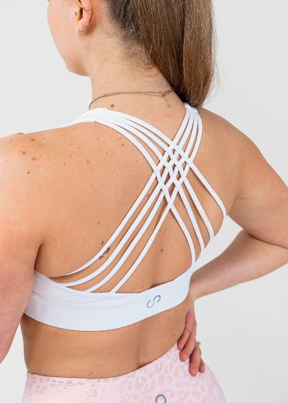 Essential Strappy Bra 1.0 | White Lightweight Cotton Bra