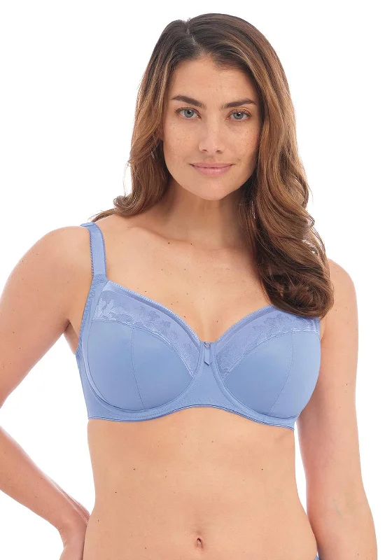 Fantasie Illusion Side Support Bra, Blue Feminine Lace Bra