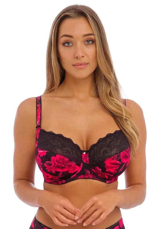 Fantasie Lucia Side Support Bra, Red High-Cut Bra Design