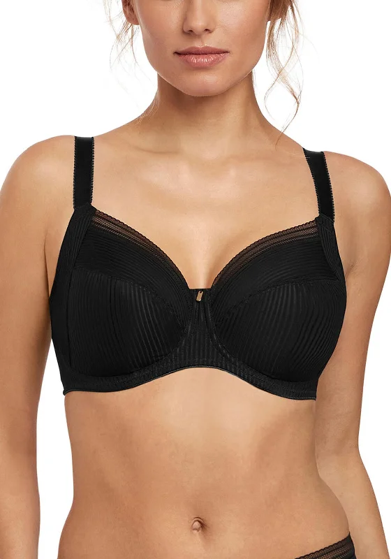 Fantasie Fusion Full Cup Side Support Bra, Black Breathable Comfort Bra