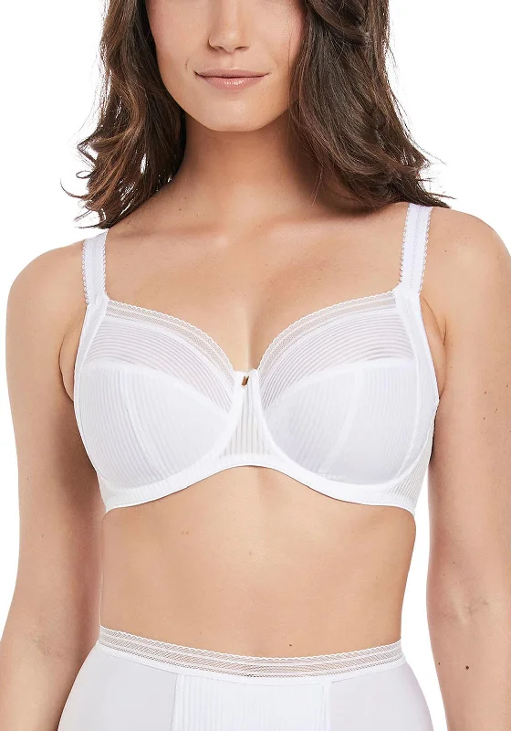 Fantasie Fusion Full Cup Side Support Bra, White Stretchy Full Coverage