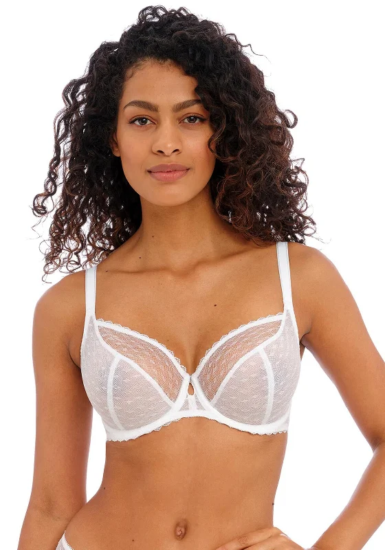 Freya Signature Plunge Bra, White Breathable Sports Bra