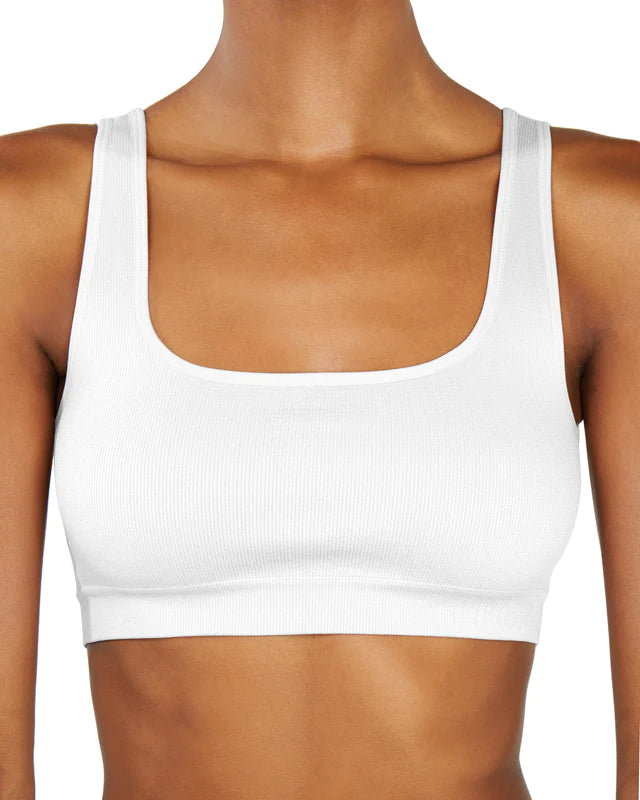 White High Sculpt Bra Rib Sexy Mesh Bralette