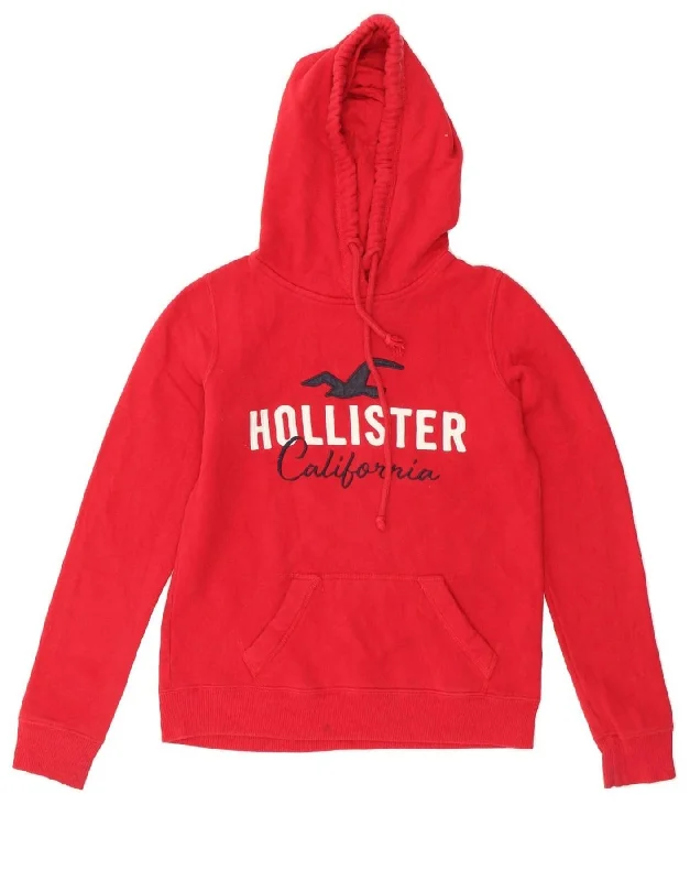 HOLLISTER Womens Graphic Hoodie Jumper UK 6 XS Red Cotton Hoodie with Crew Neck Simple Timeless HOLLISTER Womens Graphic Hoodie Jumper UK 6 XS Red Cotton Hoodie with Crew Neck Simple Timeless