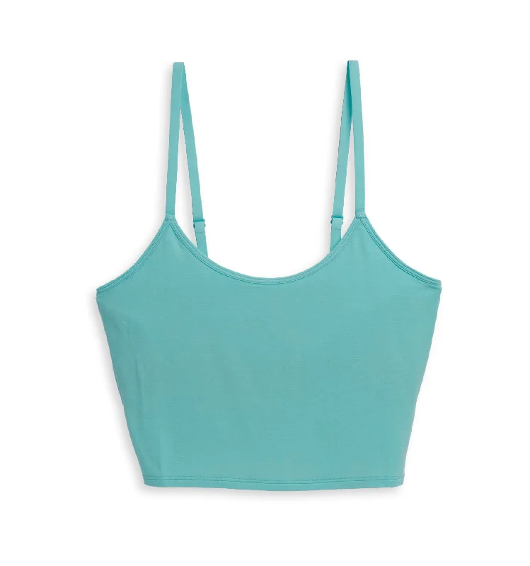 Longline Bra Top - Tencel Modal Aruba Blue Adjustable Comfort Bra