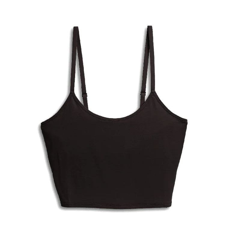 Longline Bra Top - TENCEL™ Modal Black Adjustable Fit Bra