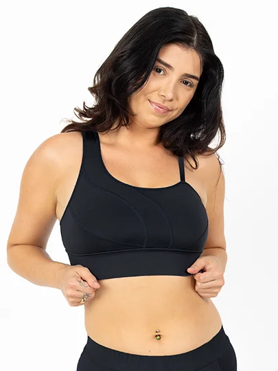 MALIBU BOLD SHOULDER BRA-Endurance Black Daily Comfort Bra