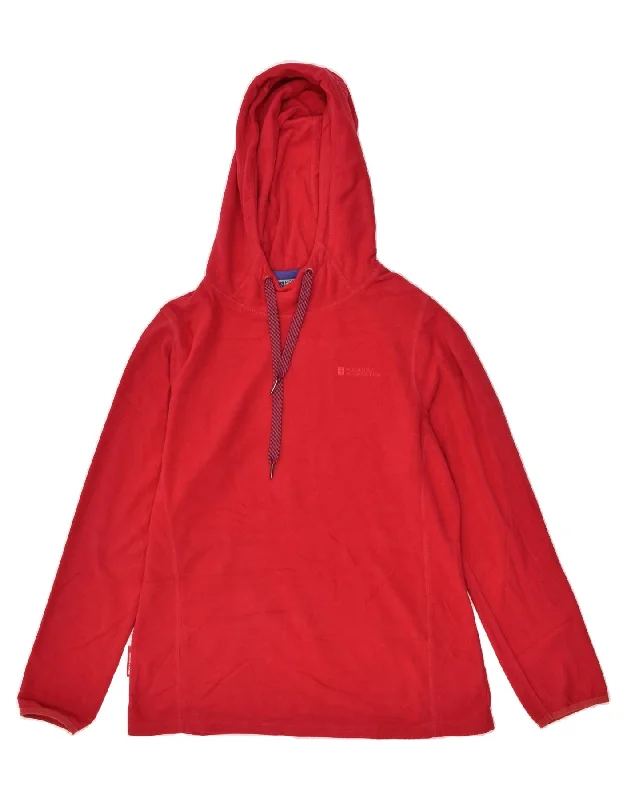 MOUNTAIN WAREHOUSE Womens Hooded Fleece Jumper UK 14 Large Red Polyester Hoodie with Fur Luxurious Winter