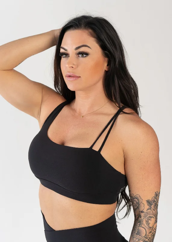 NKD Asymmetrical Bra | Black Chic Lace Bra