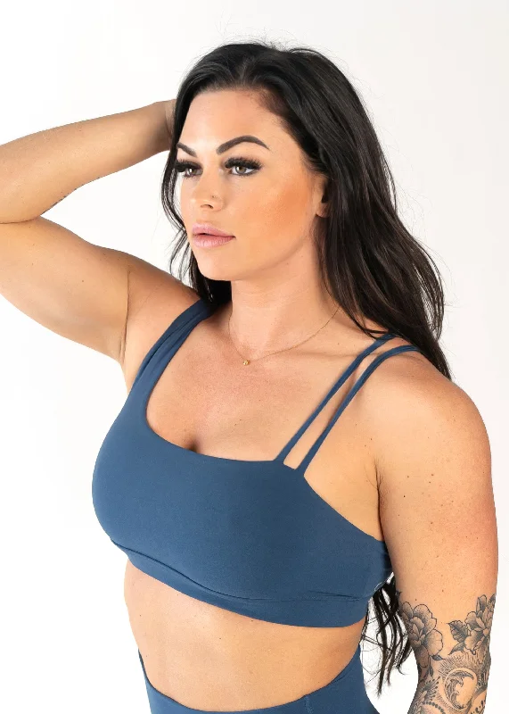 NKD Asymmetrical Bra | Dark Blue Comfortable Active Bra