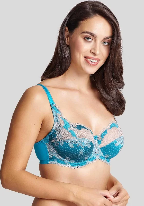 Panache Clara Full Cup Lace Bra, Blue Contour Bra Style