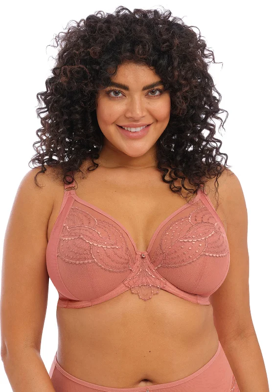 Elomi Priya Plunge Bra, Rose Gold Adjustable Bra Straps