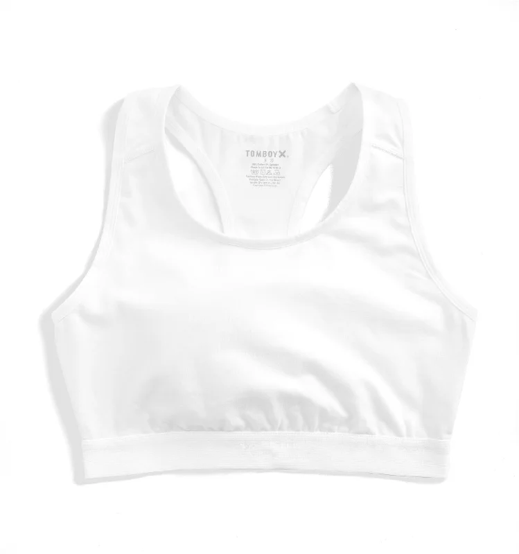 Racerback Soft Bra - X= White Sporty Compression Bra