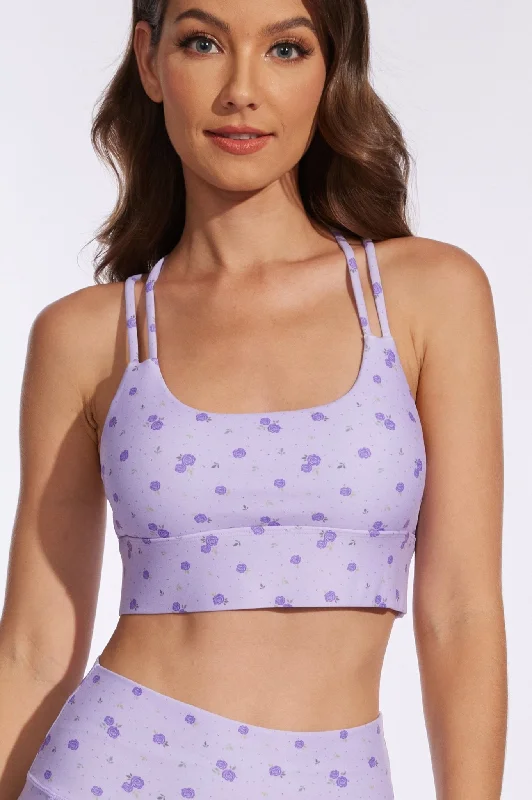 Romantic Purple Rose Sports Bra Stylish Strapless Bra