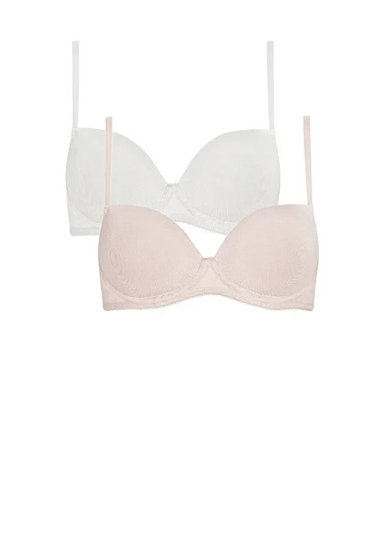 Royce Sophia Wire Free 2 Pack Bra, Blush and Cream Adjustable Back Bra