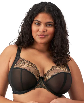 Teagan Plunge Bra EL302602 - Black/Almond Soft Cup Bra