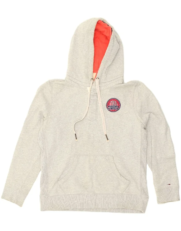 TOMMY HILFIGER Womens Hoodie Jumper UK 18 XL Grey Cotton Hoodie with Slim Fit Tailored Modern TOMMY HILFIGER Womens Hoodie Jumper UK 18 XL Grey Cotton Hoodie with Slim Fit Tailored Modern