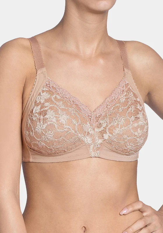 Triumph Doreen Delicate Non-Wired Bra, Nude Elegant Silk Bra