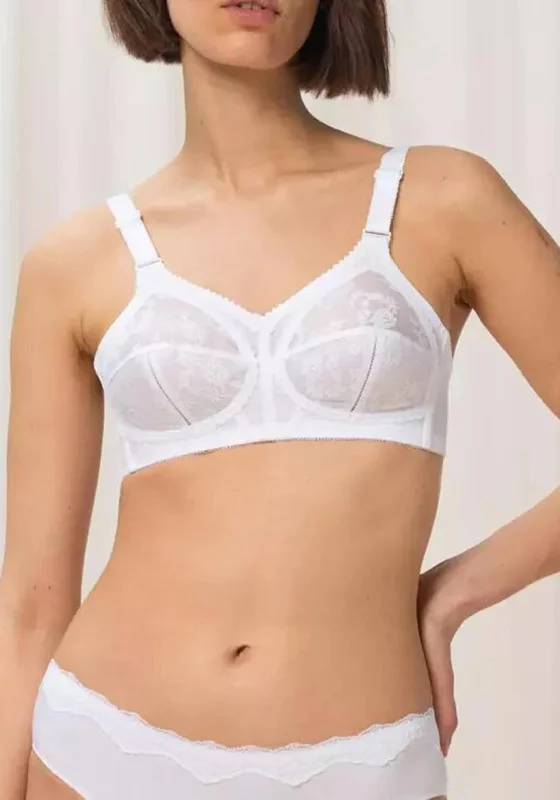 Triumph Doreen Non-Wired Bra, White Comfortable Lounge Bra