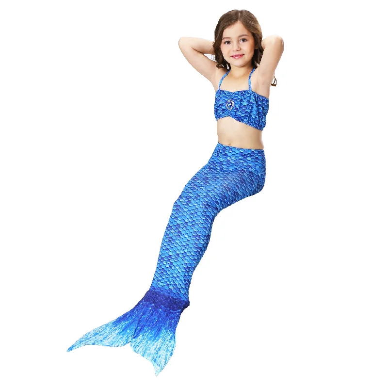 Fancydresswale Mermaid swimsuit for Girls- Navy Blue Quick-Dry Swimsuit