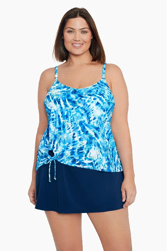 Plus Size Side Ring Tankini Top Wishy Washy Soft Beachwear Set