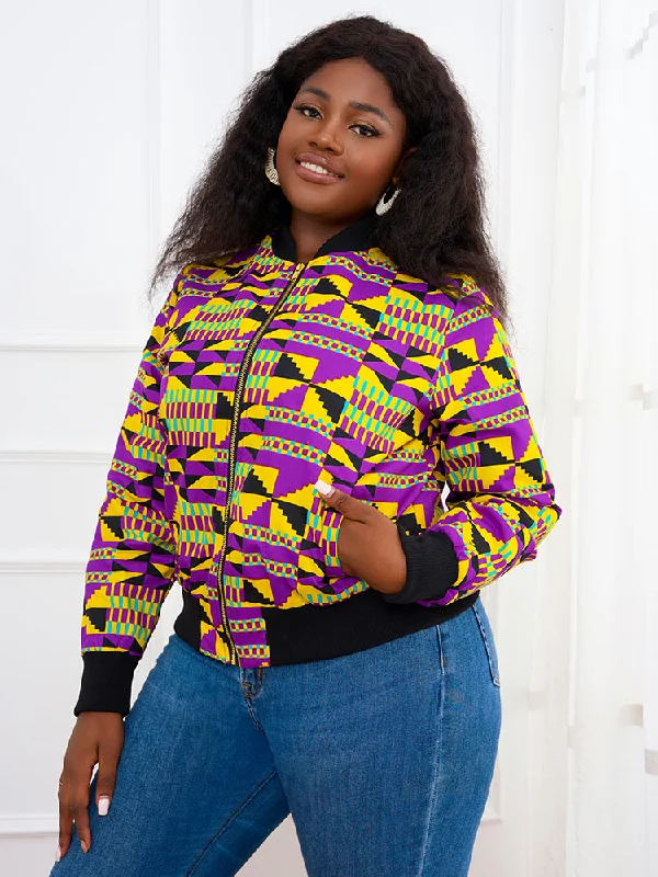 African Ankara Print Bomber Jacket Herringbone Jacket Checkered Jacket Solid Jacket