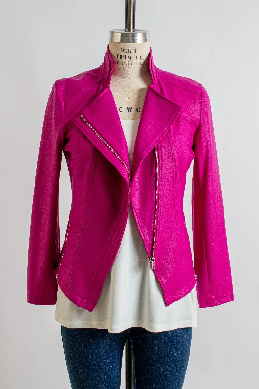 Liquid Leather™ Signature Jacket in Magenta Nylon Jacket Polyester Jacket Spandex Jacket