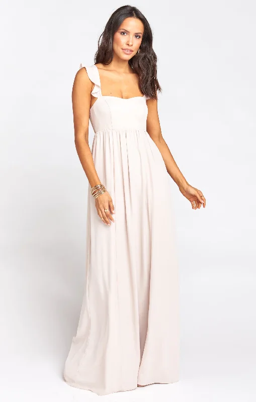 June Maxi Dress ~ Show Me the Ring Crisp Cozy Ruffle Sleeve Maxi Dress