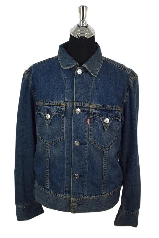 Levi Strauss Brand Denim Jacket Print Jacket Jacquard Jacket Patchwork Jacket