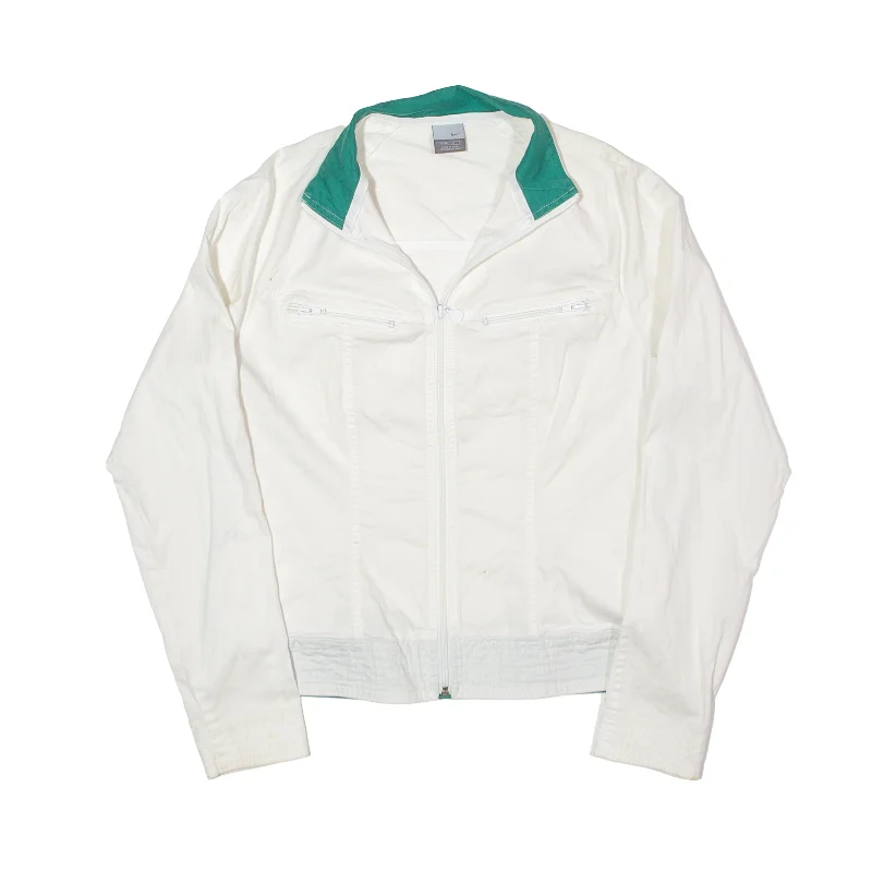 NIKE Jacket White Womens L Cotton Jacket Linen Jacket Terry Jacket