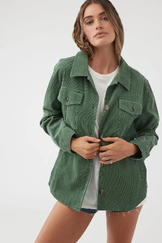 O'Neill Tidal Button-Up Jacket - Moss Faux Fur Jacket Real Fur Jacket Shearling Jacket