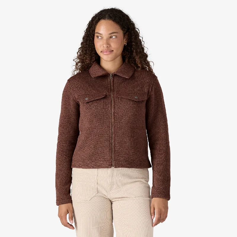 Patagonia Women's Better Sweater Zippered Fleece Chore Jacket - DULSE MAUVE Welt Pockets Slit Pockets Flap Pockets