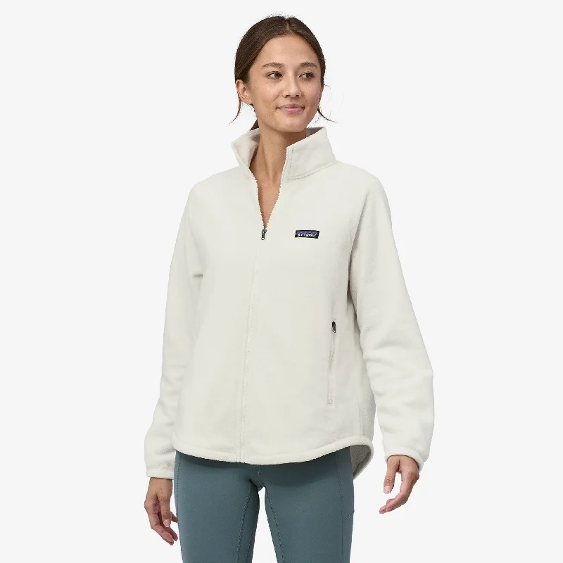 Patagonia Women's Classic Microdini Fleece Jacket - BIRCH WHITE Ribbed Jacket Pleated Jacket Ruffled Jacket