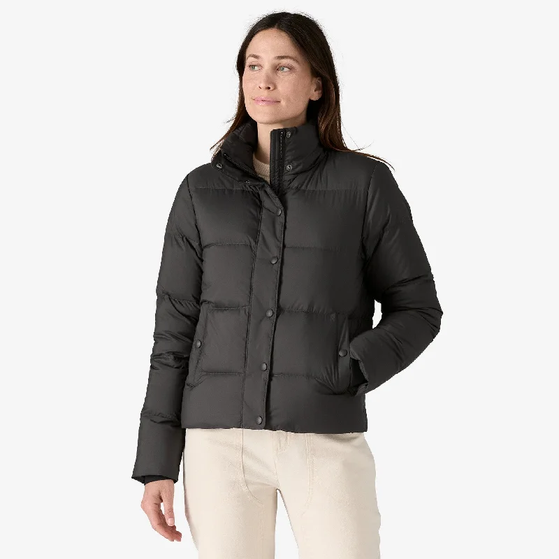 Patagonia Women's Silent Down Jacket - BLACK Cotton Fabric Linen Fabric Terry Fabric