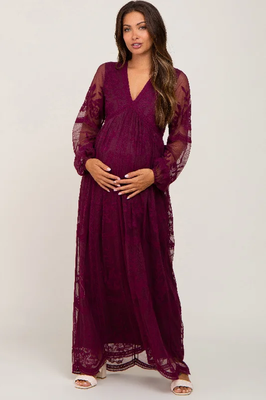 PinkBlush Burgundy Lace Mesh Long Sleeve Maternity Maxi Dress Comfortable Cotton Maxi Dress PinkBlush Burgundy Lace Mesh Long Sleeve Maternity Maxi Dress Comfortable Cotton Maxi Dress
