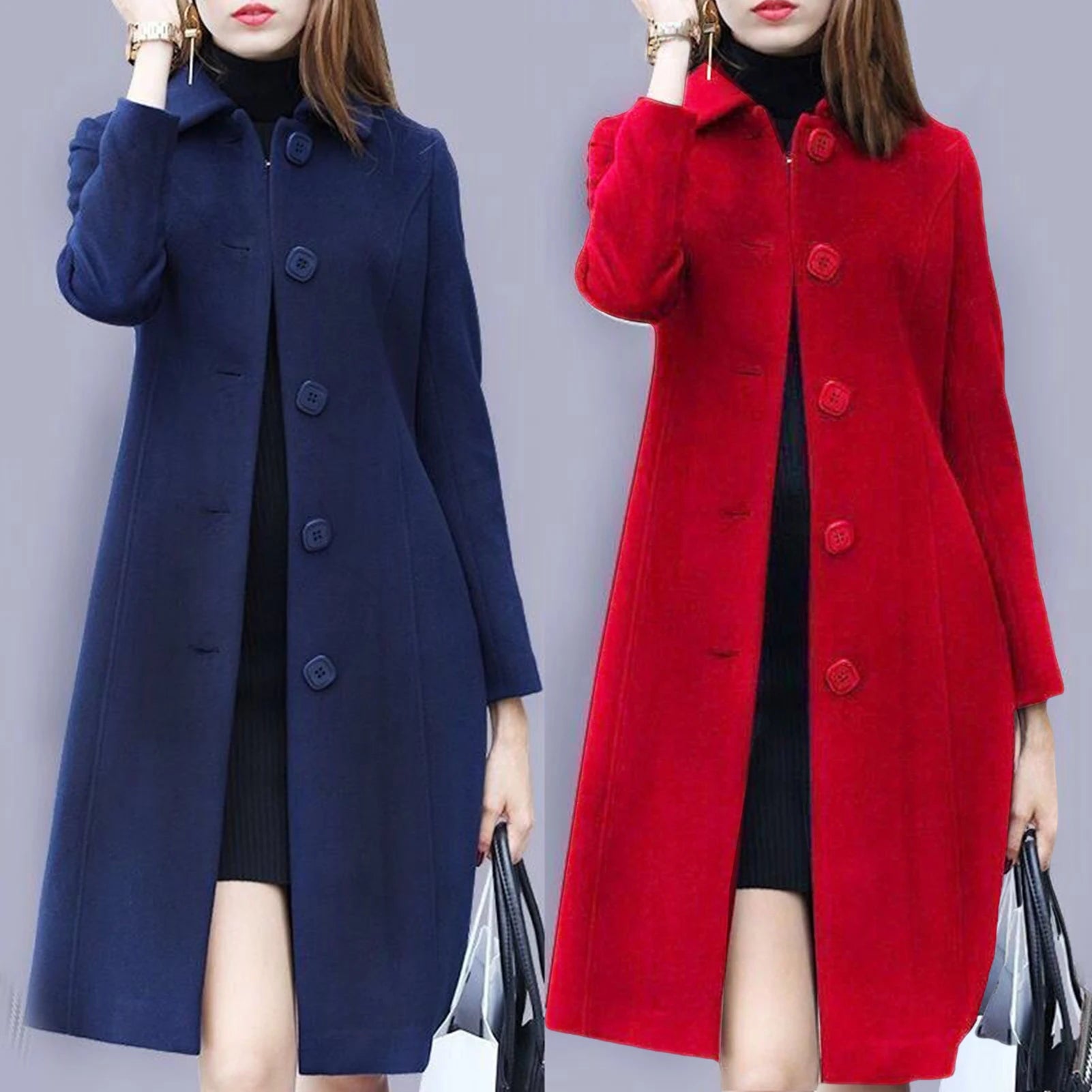 S-4XL Autumn Women Coat Mid-Length Single-Breasted Solid Color Turn-down Collar Elegant Soft Plus Size Warm Winter Jacket Nylon Jacket Polyester Jacket Spandex Jacket S-4XL Autumn Women Coat Mid-Length Single-Breasted Solid Color Turn-down Collar Elegant Soft Plus Size Warm Winter Jacket Nylon Jacket Polyester Jacket Spandex Jacket