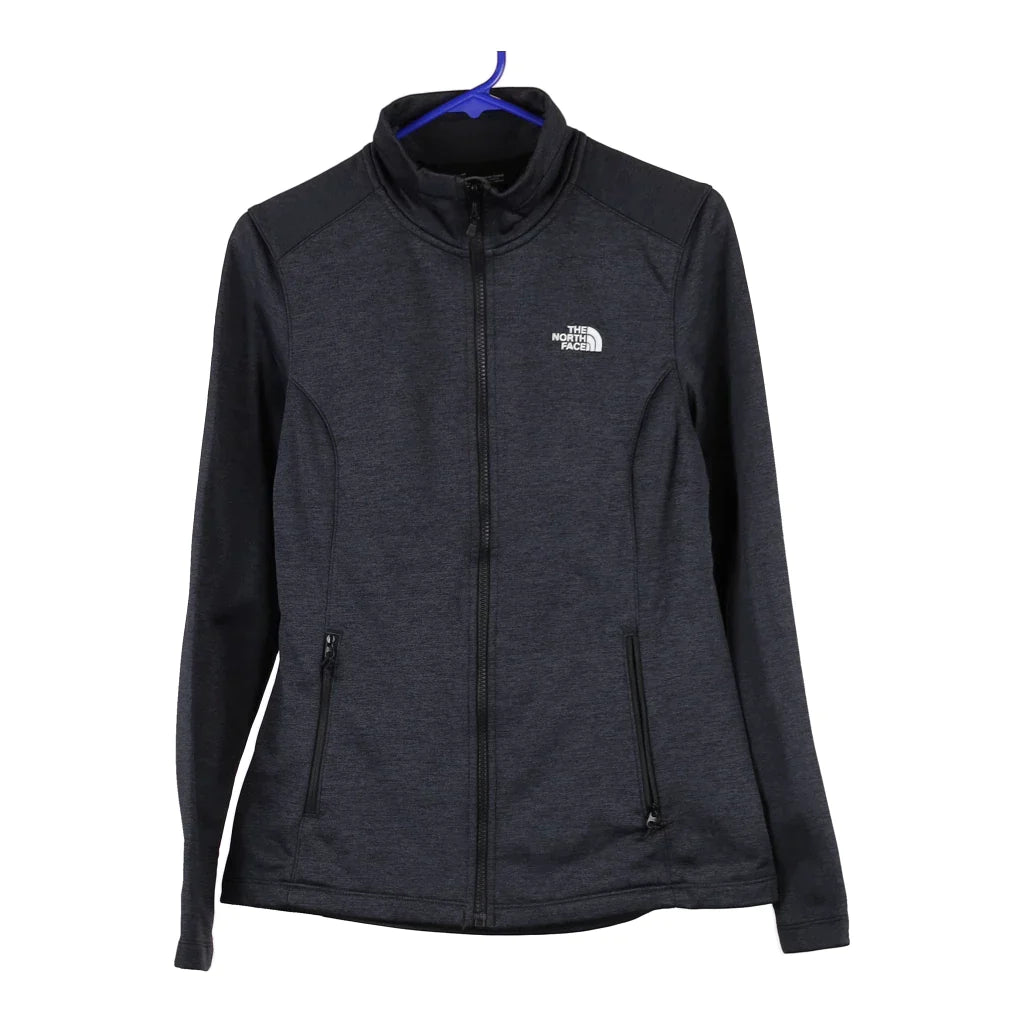 The North Face Jacket - Medium Grey Polyester Hooded Jacket Caped Jacket Shawl Collar Jacket