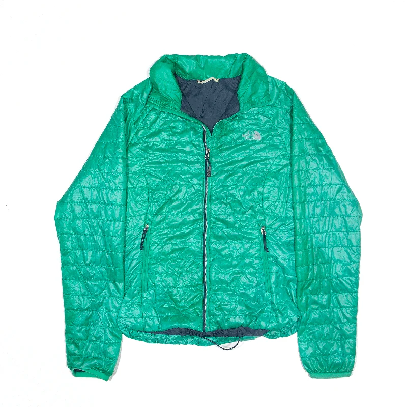 THE NORTH FACE Lightweight Puffer Jacket Green Womens S Wool Fabric Cashmere Fabric Tweed Fabric