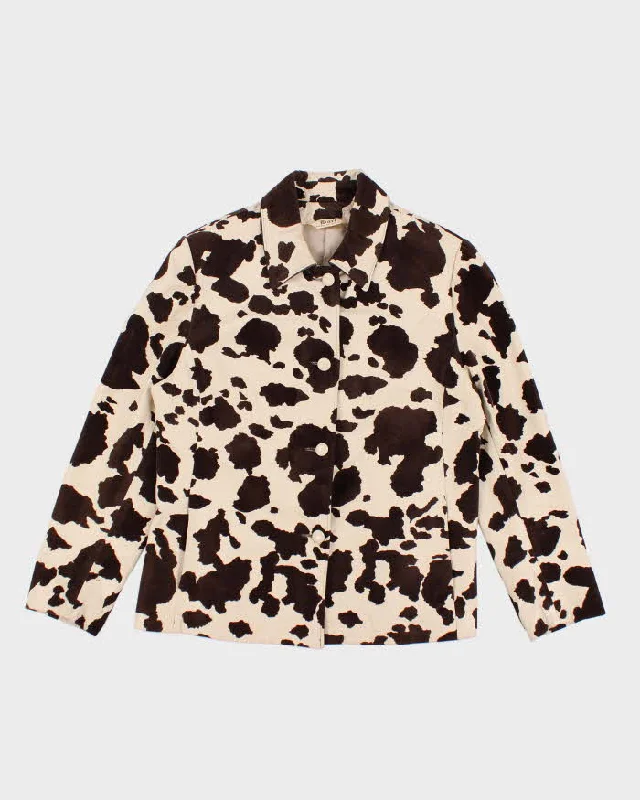 Vintage Brat By Sibylle Lyn Cow Print Jacket - M Mesh Jacket Canvas Jacket Denim Jacket Vintage Brat By Sibylle Lyn Cow Print Jacket - M Mesh Jacket Canvas Jacket Denim Jacket