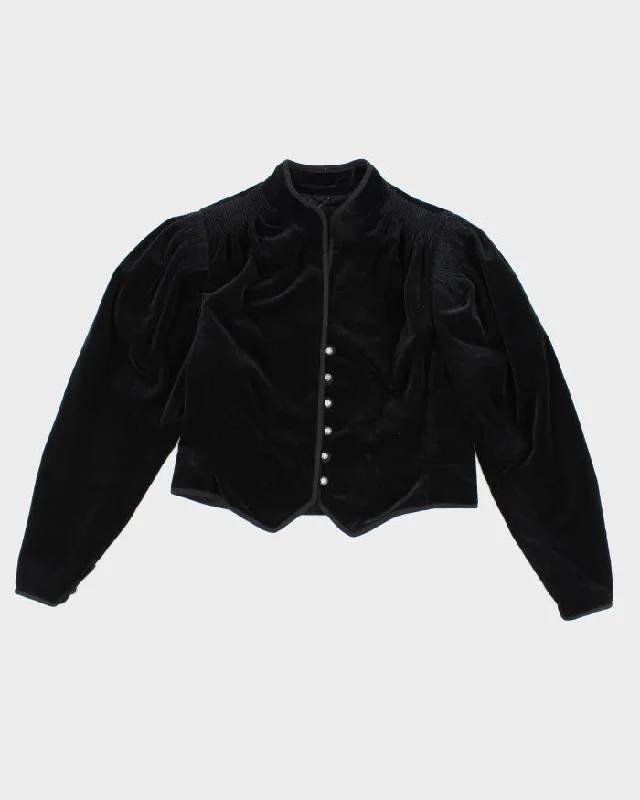 Vintage Velvet Jacket - M Knit Jacket Woven Jacket Fleece Jacket