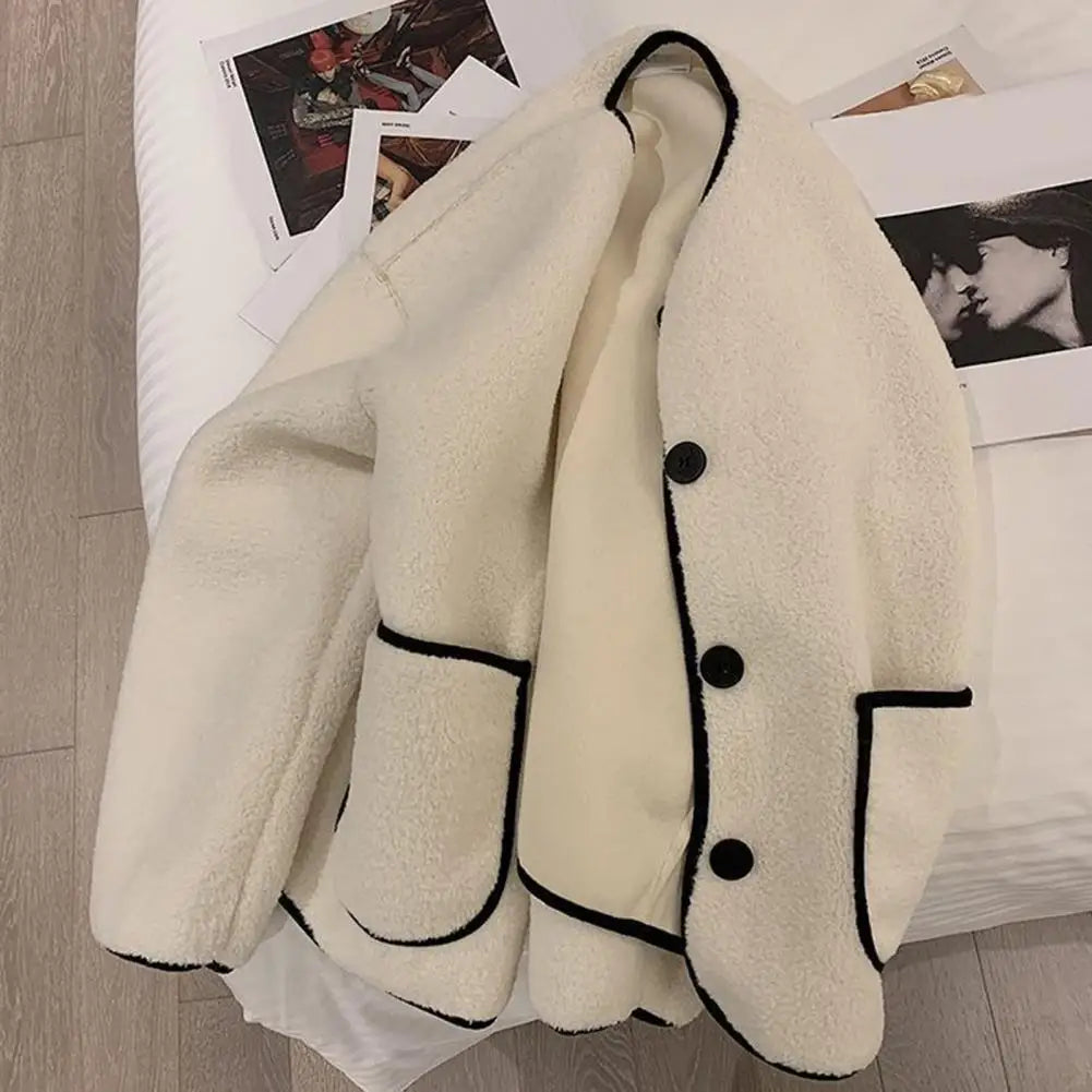 Women Faux Shearling Jacket Women Loose Jacket Stylish Women's Round Neck Cardigan Coat Thick Warm Fashionable Winter Jacket Cardigan Sweater Pullover Women Faux Shearling Jacket Women Loose Jacket Stylish Women's Round Neck Cardigan Coat Thick Warm Fashionable Winter Jacket Cardigan Sweater Pullover