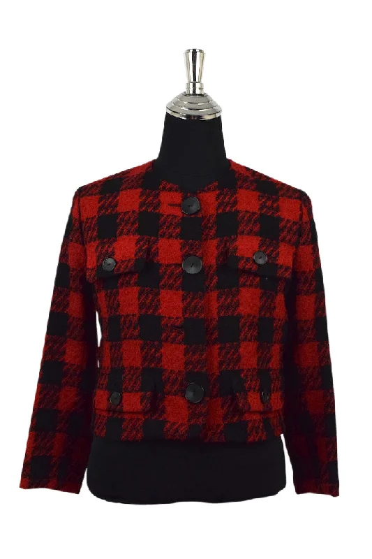 Ladies Checkered Jacket Print Jacket Jacquard Jacket Embroidered Jacket