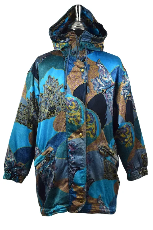 Abstract Print Ski Jacket Cardigan Sweater Pullover