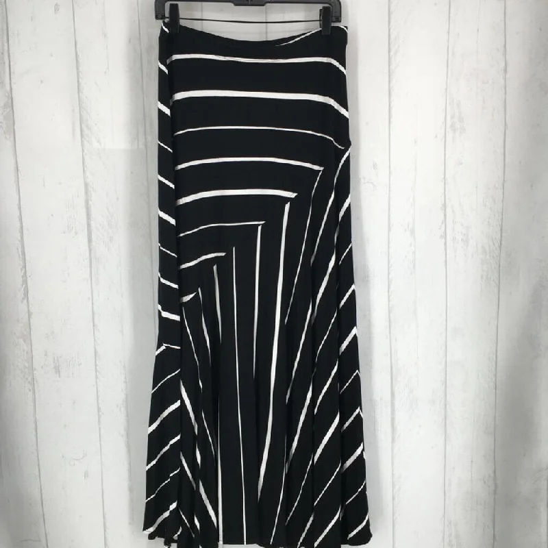 1(M) Striped maxi skirt a-line skirt cut