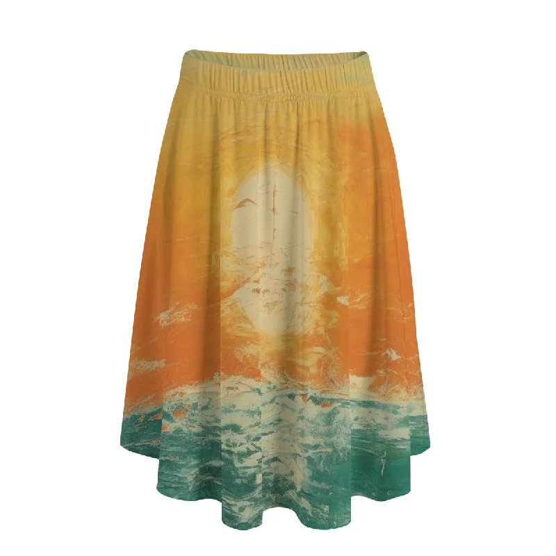 Sunny Beach | Long Maxi Skirt With Pockets ribbed skirt waist