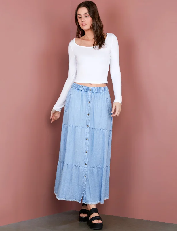 BT Maxi Skirt denim skirt durable