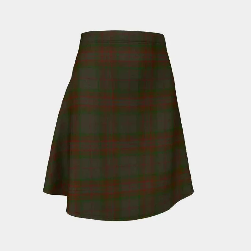 Gray Tartan Flared Skirt cashmere skirt rich