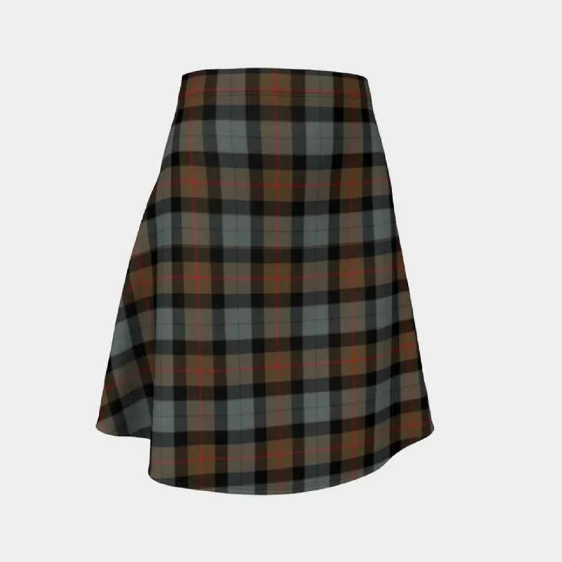 Gunn Weathered Tartan Flared Skirt high slit skirt